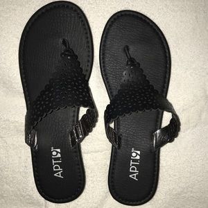 Black Wedge Flip Flops